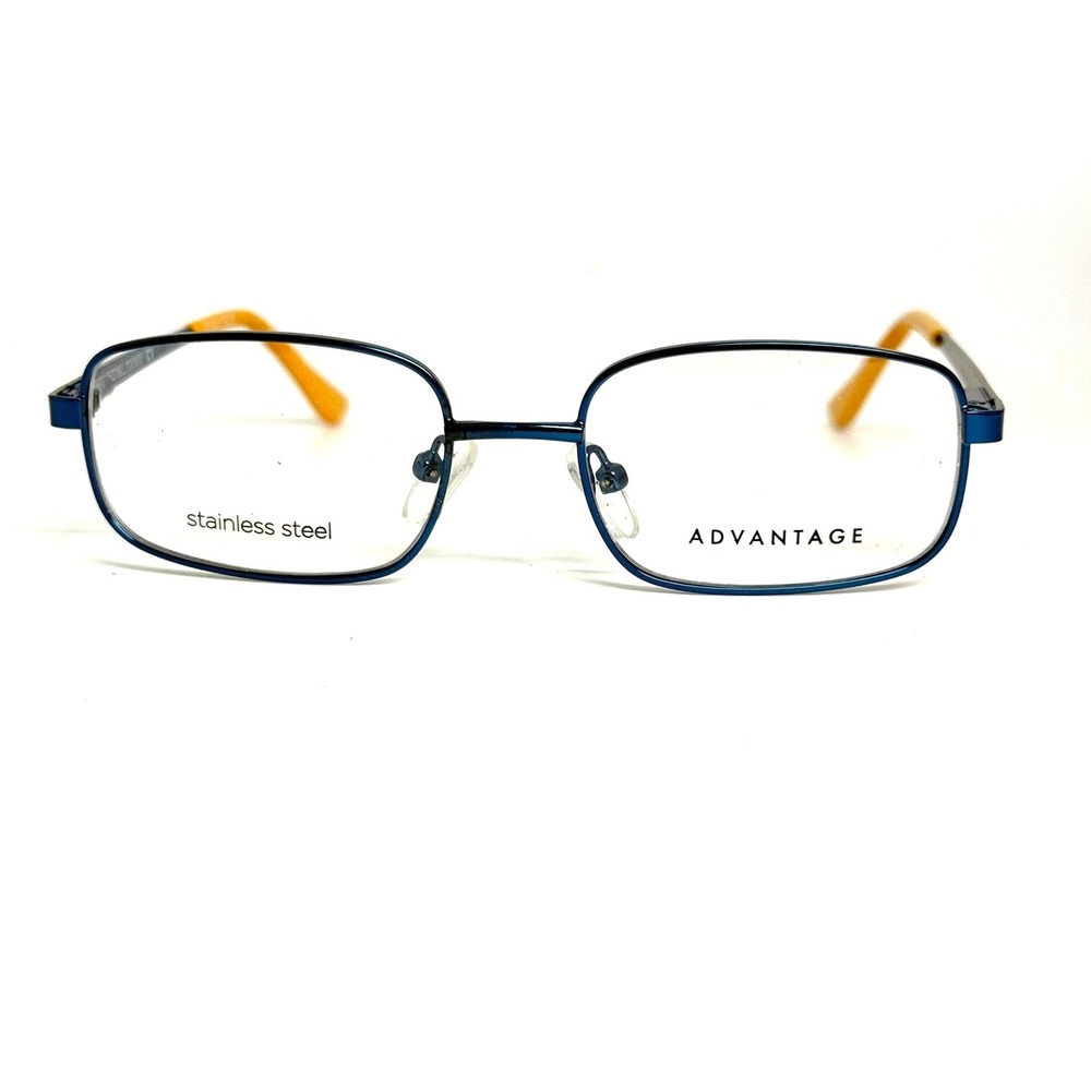 Advantage Blue Yellow Stainless Steel Rectangle Eyeglass Frames 46-16-130 CV